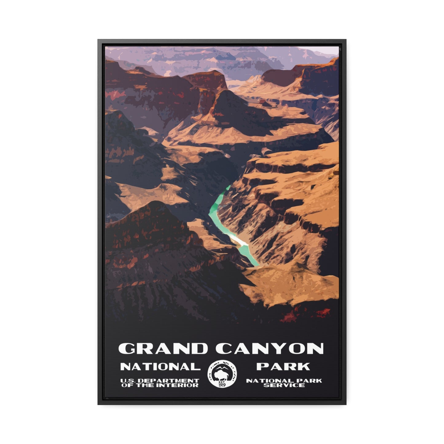Grand Canyon National Park Framed Canvas - WPA Poster