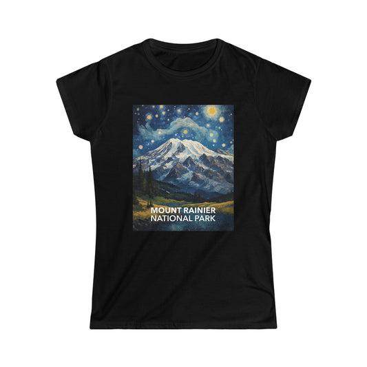 Mount Rainier National Park T-Shirt - Women's Starry Night