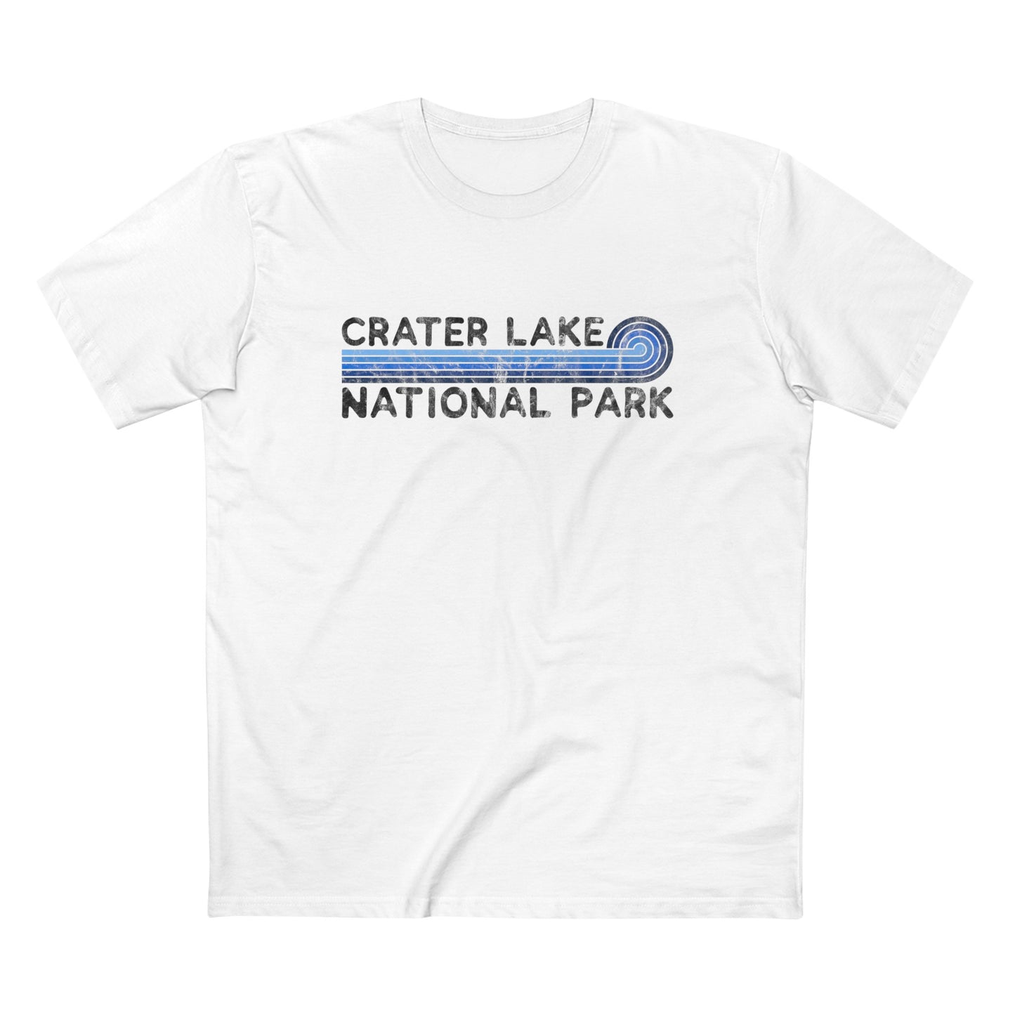 Crater Lake National Park T-Shirt - Blue Vintage Stretched Sunrise