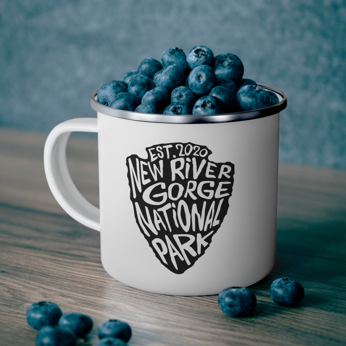 New River Gorge National Park Enamel Camping Mug - Arrowhead