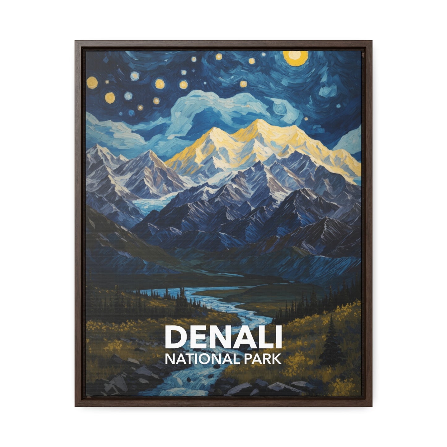 Denali National Park Framed Canvas - The Starry Night