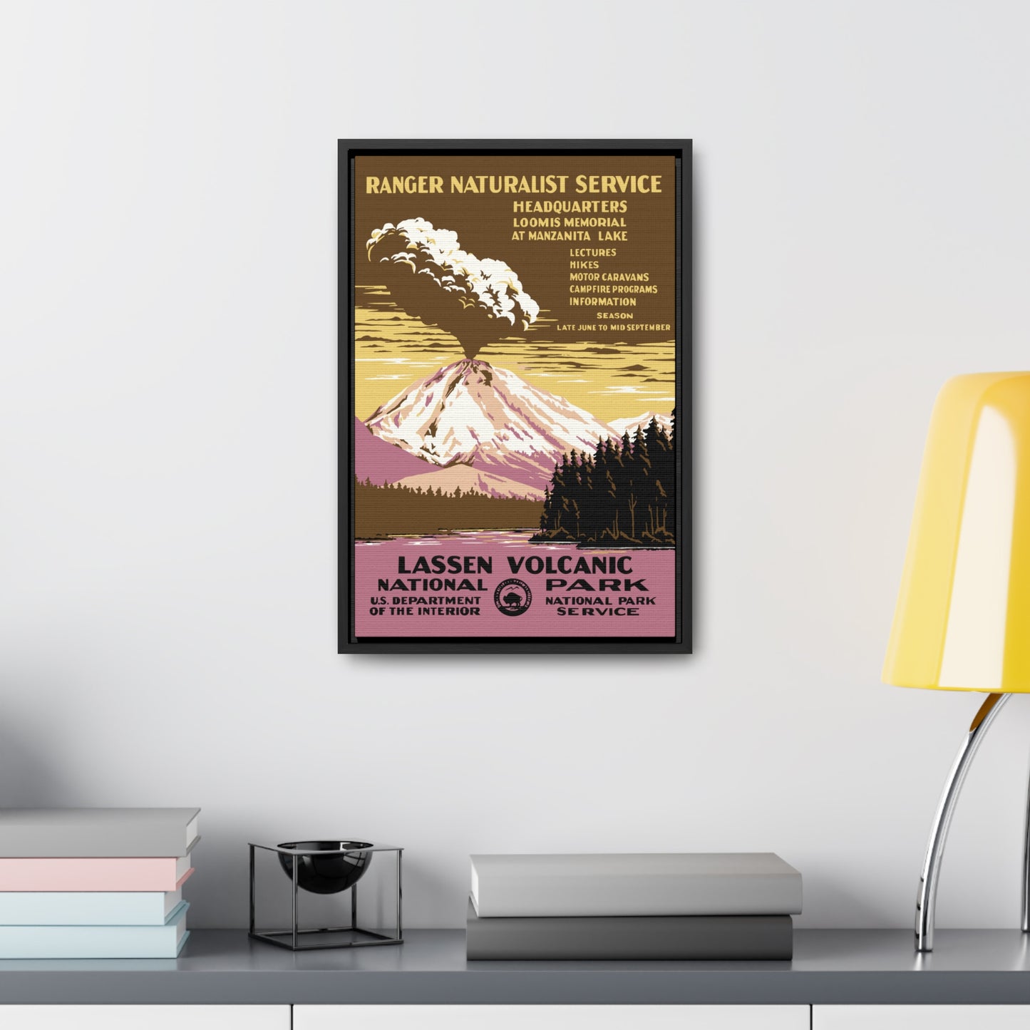 Lassen Volcanic National Park Framed Canvas - WPA Poster