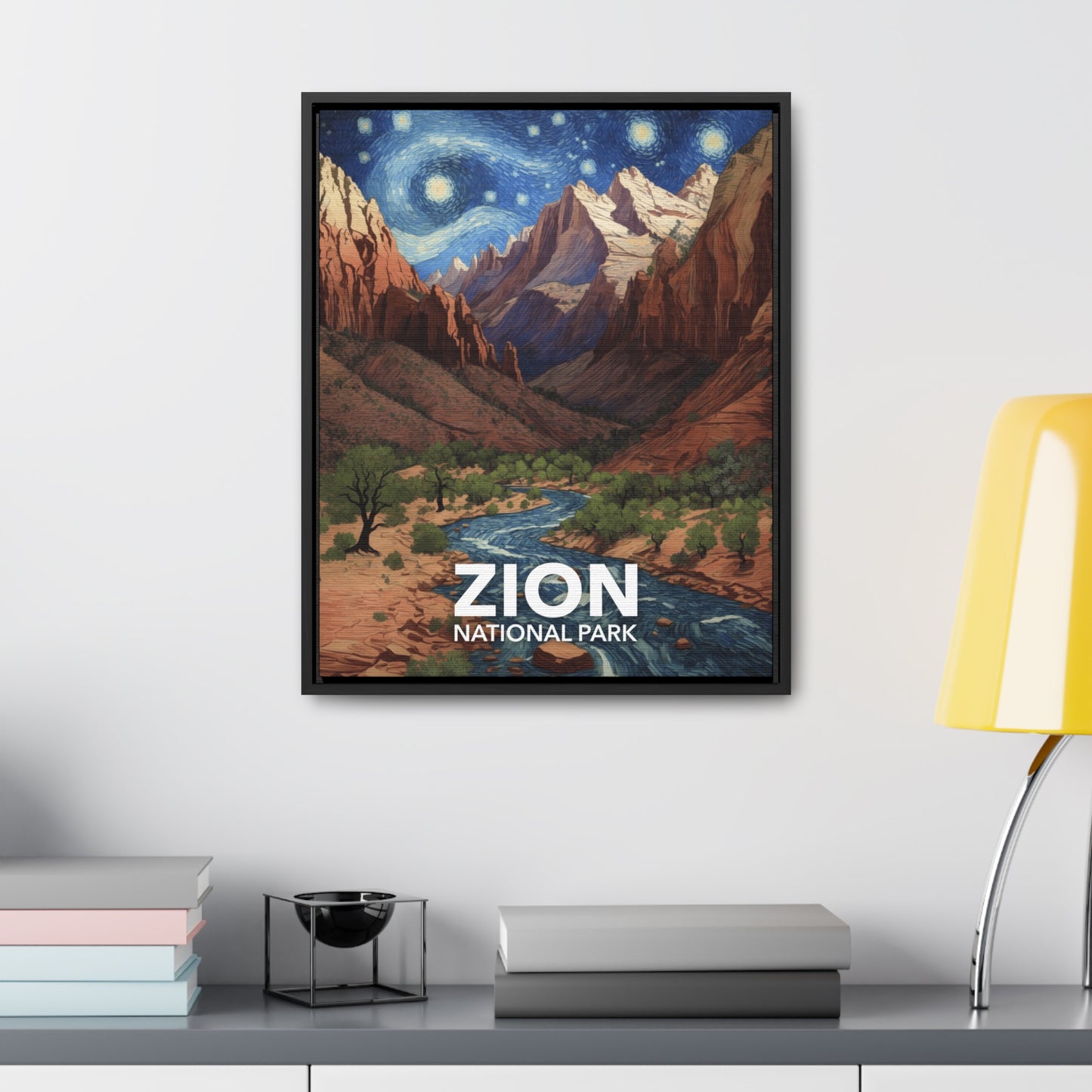 Zion National Park Framed Canvas - The Starry Night