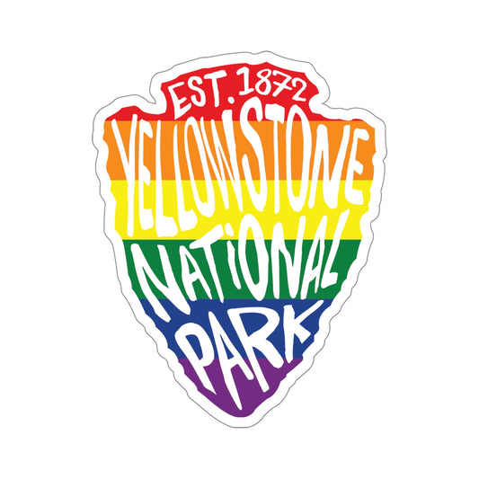 Yellowstone National Park Sticker - Rainbow Arrow Head Design