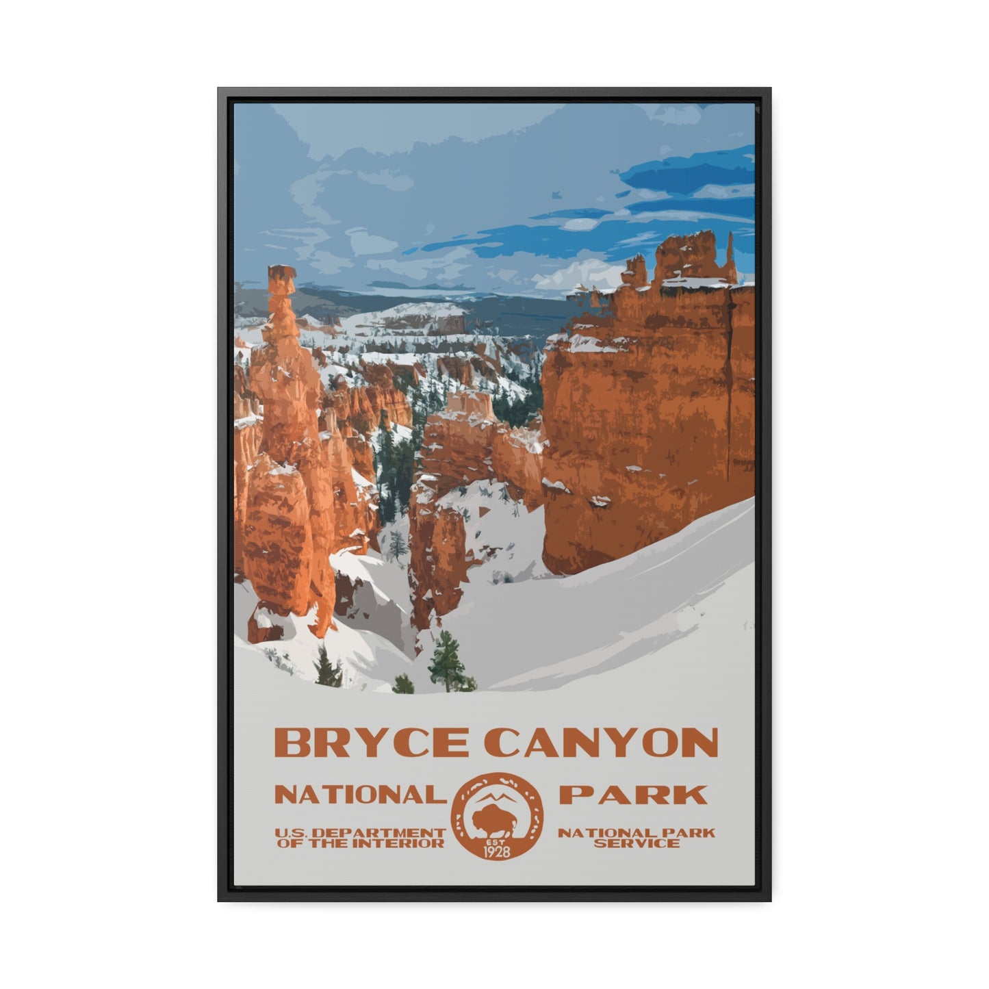 Bryce Canyon National Park Framed Canvas - WPA Poster