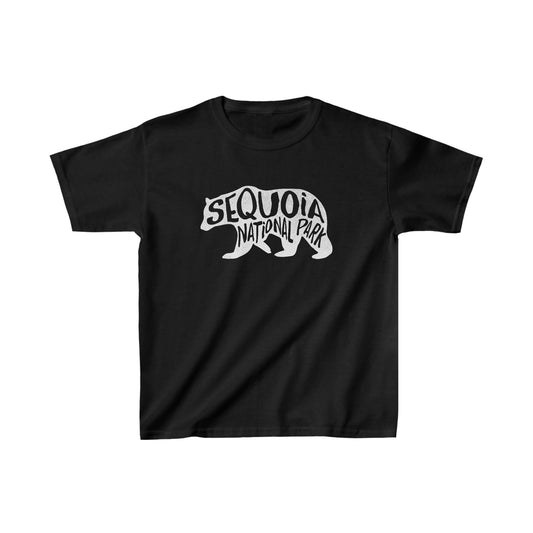 Sequoia National Park Child T-Shirt - Black Bear Chunky Text