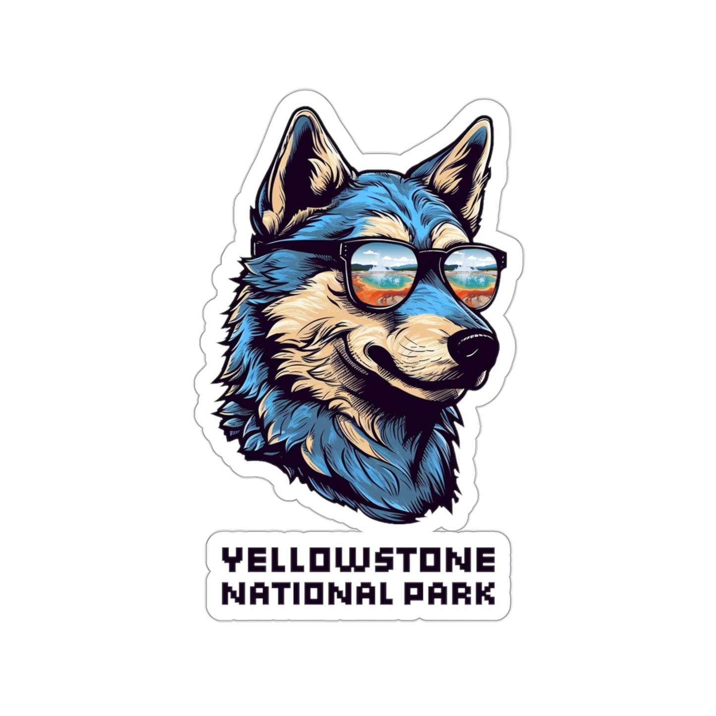 Yellowstone National Park Sticker - Cool Wolf