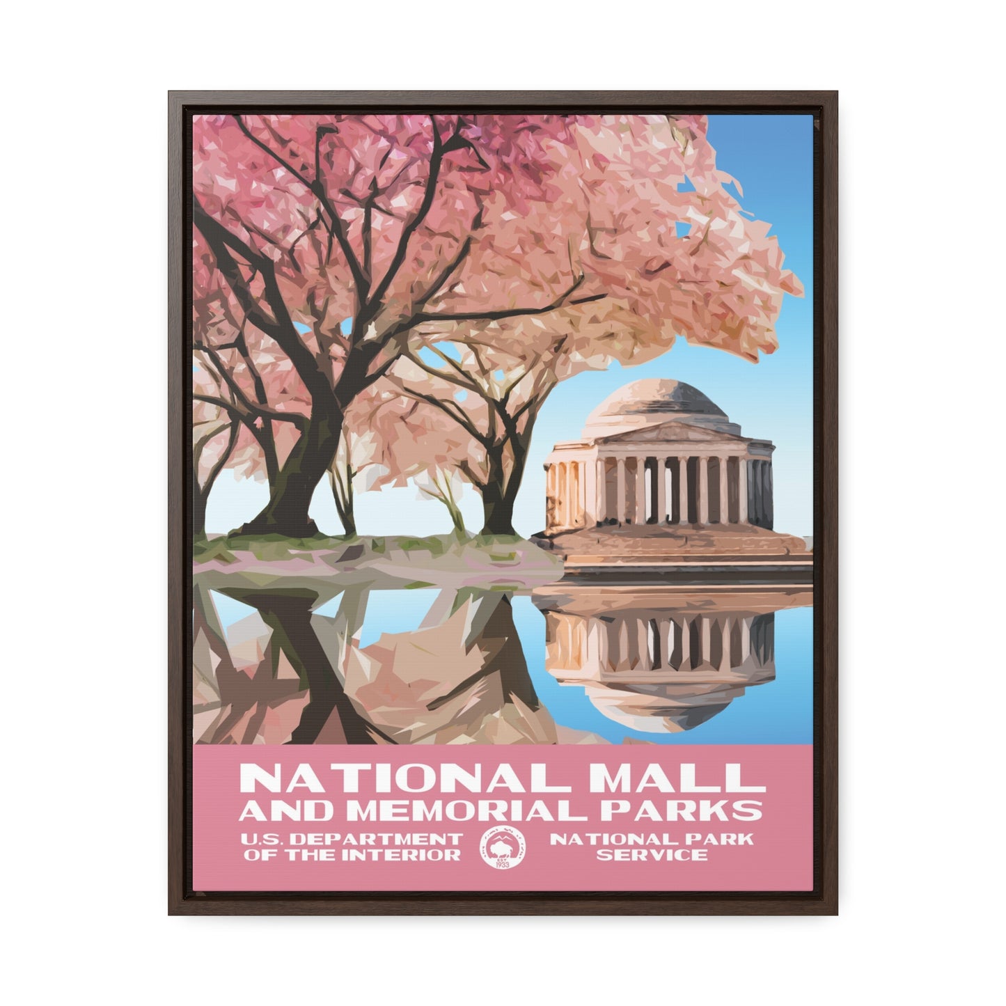 National Mall and Memorial Parks Framed Canvas - WPA Poster