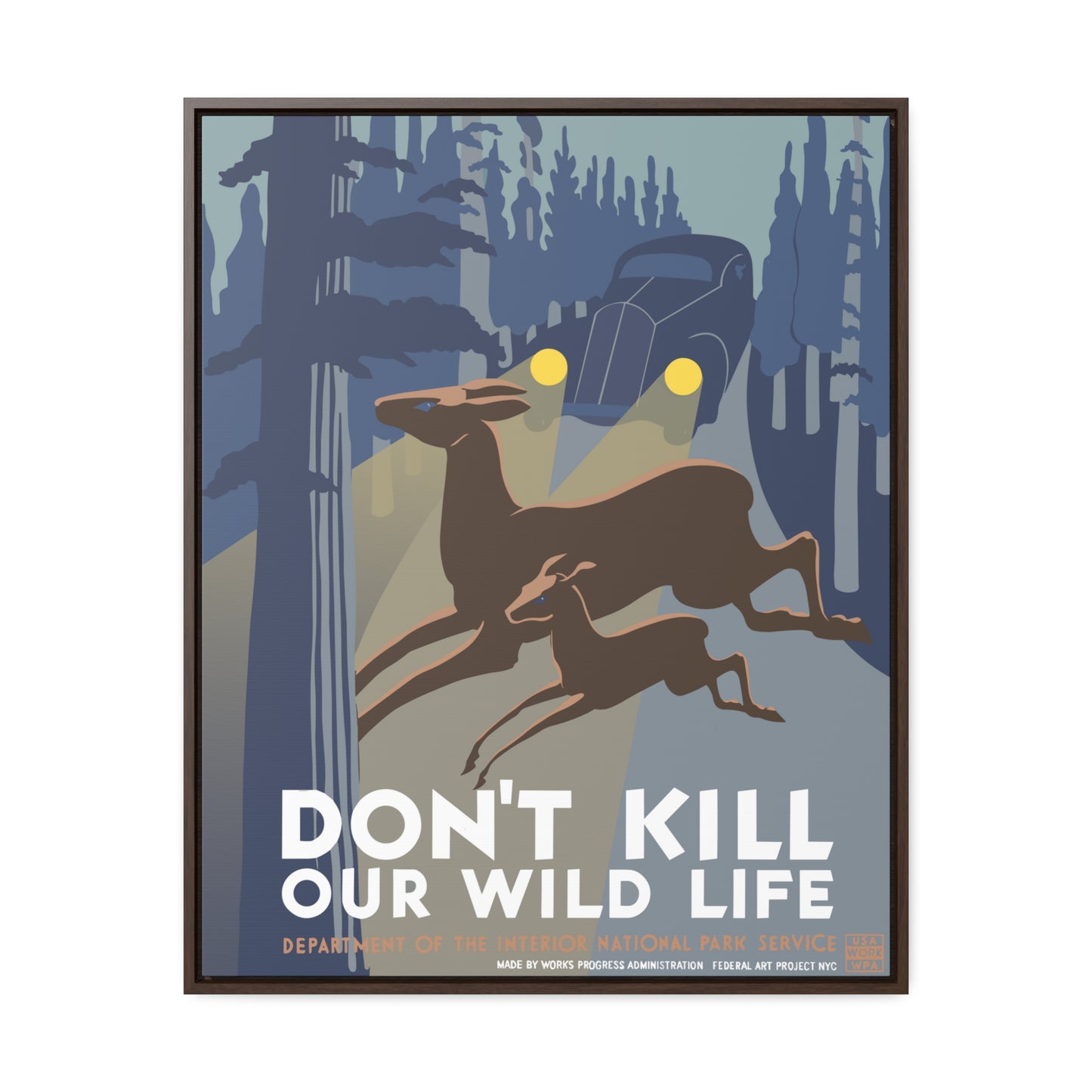 Don't Kill Wildlife National Park Framed Canvas - WPA Poster