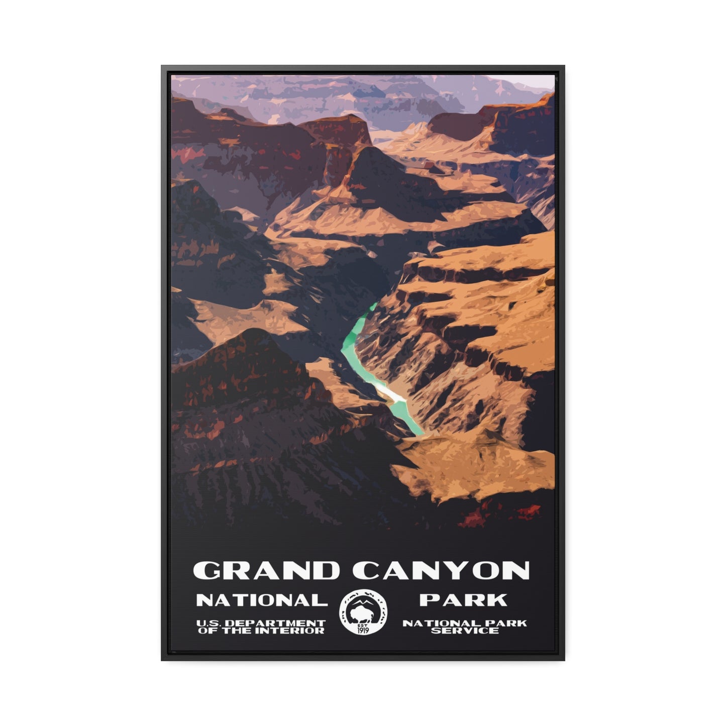 Grand Canyon National Park Framed Canvas - WPA Poster