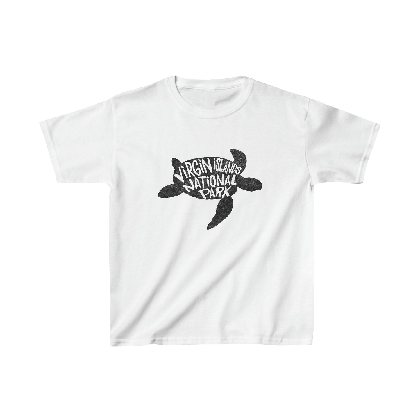 Virgin Islands National Park Child T-Shirt - Sea Turtle Chunky Text