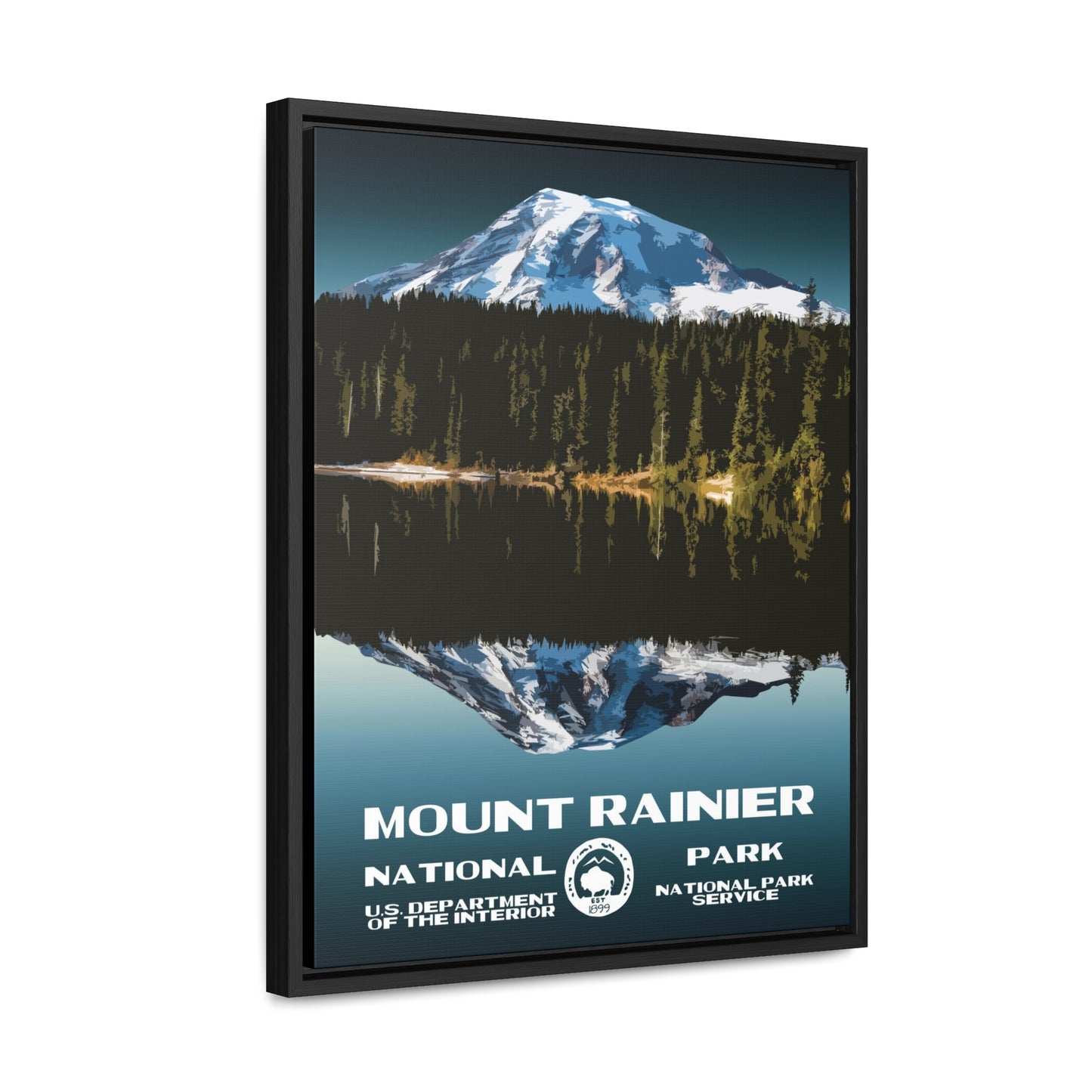 Mount Rainier National Park Framed Canvas - WPA Poster