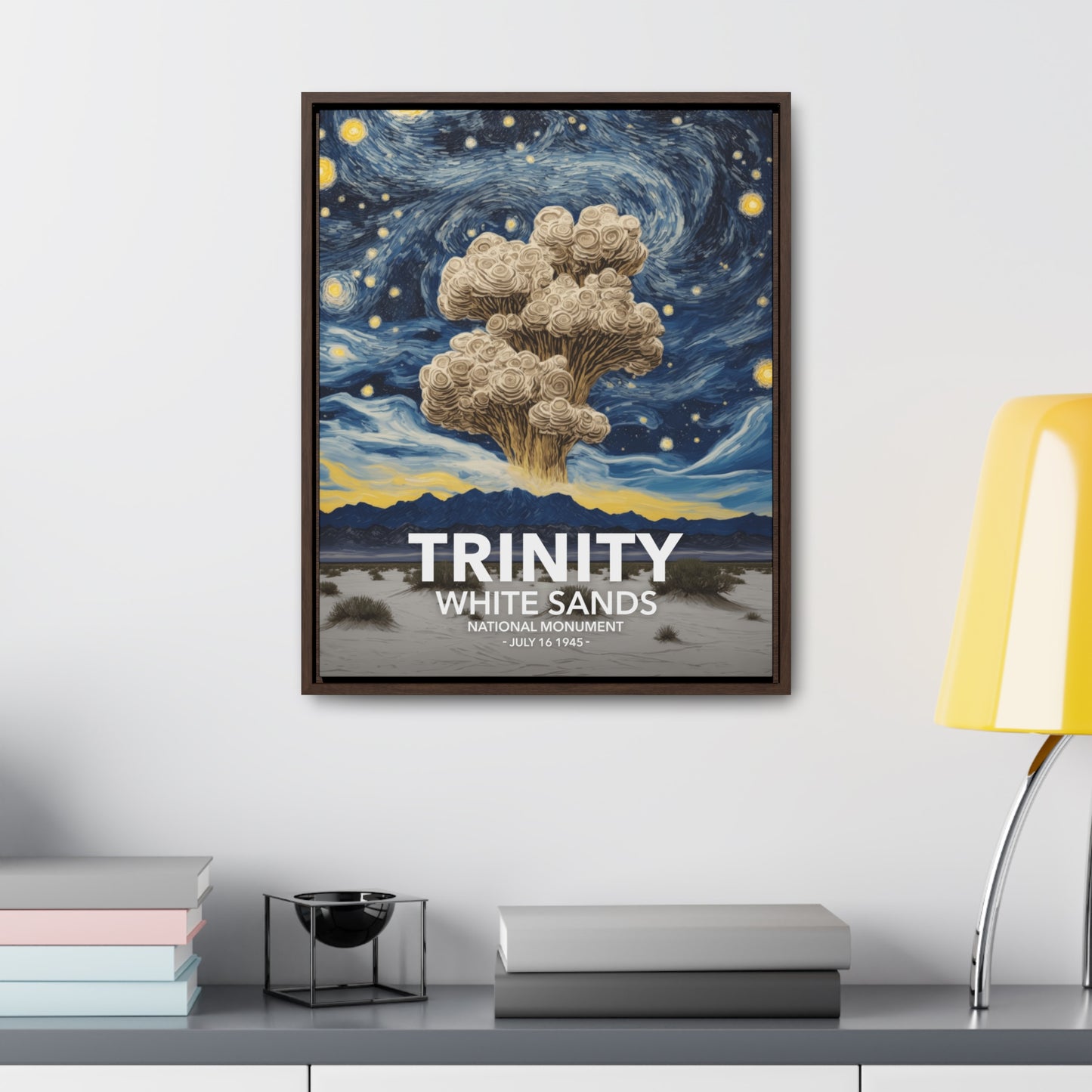 White Sands National Monument Framed Canvas - The Starry Night Trinity Test