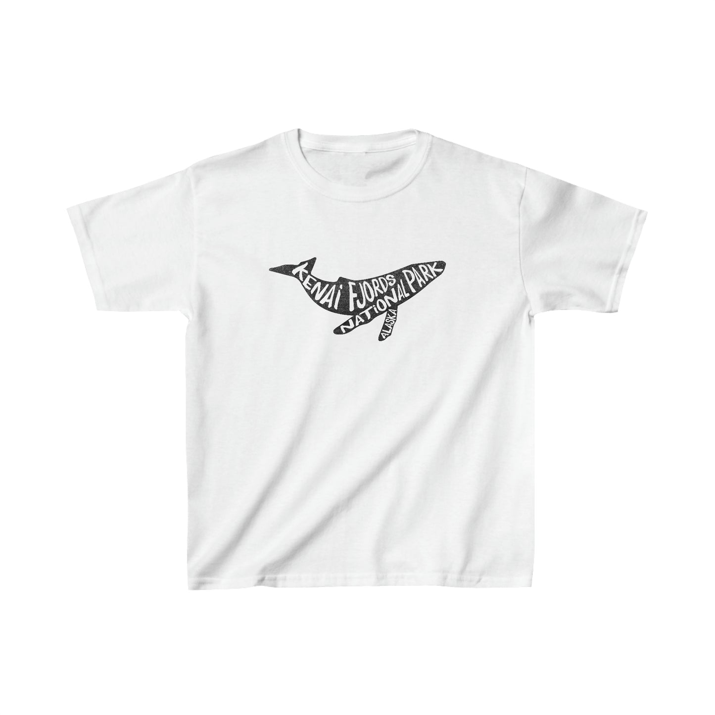 Kenai Fjords National Park Child T-Shirt - Humpback Whale Chunky Text