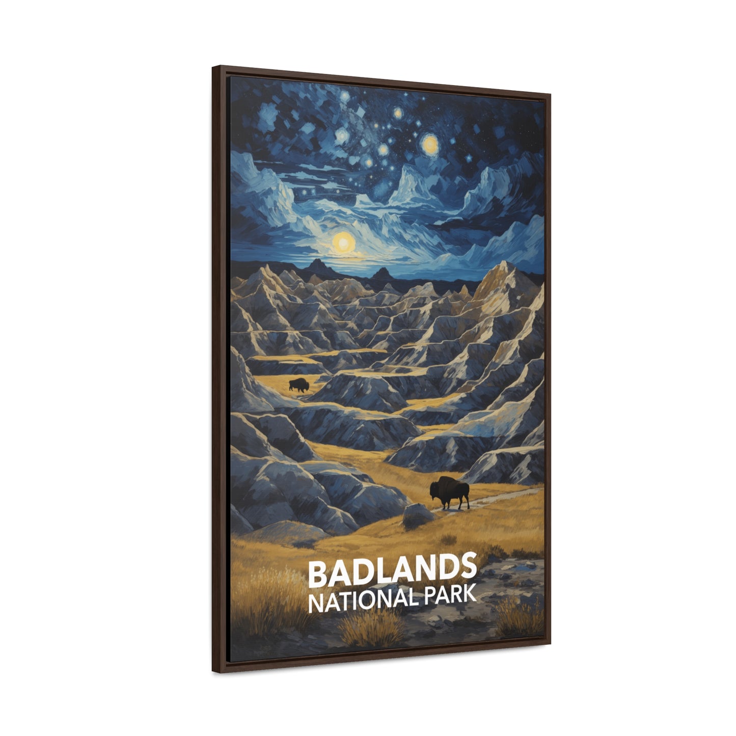Badlands National Park Framed Canvas - The Starry Night