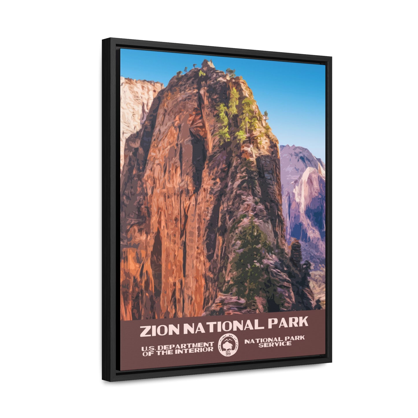 Zion National Park Framed Canvas - WPA Poster