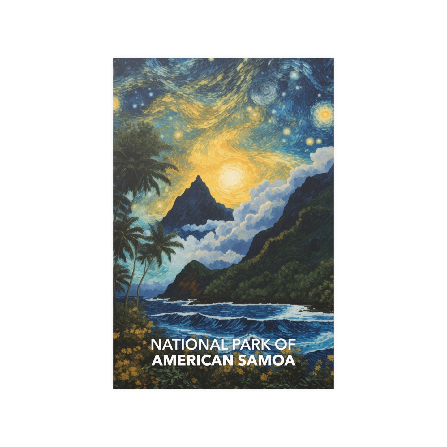 National Park of American Samoa Poster - Starry Night