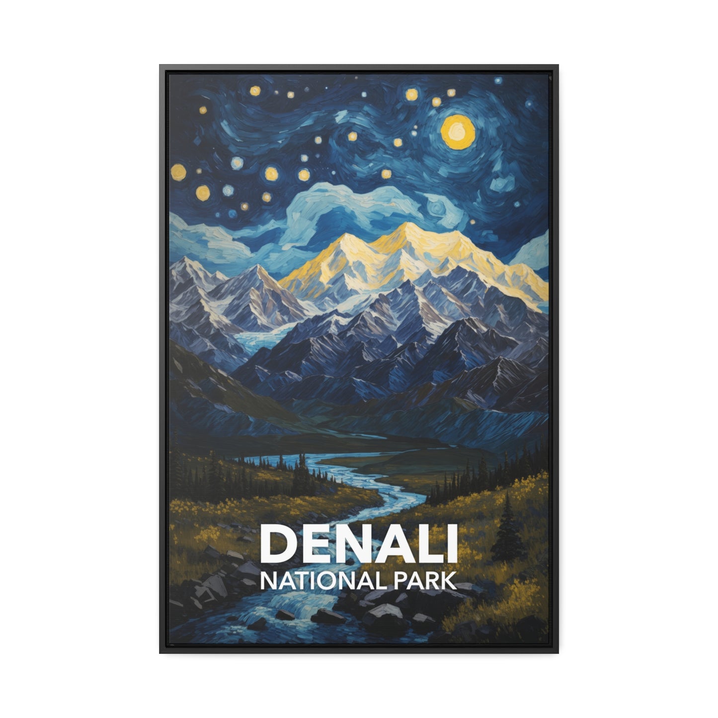 Denali National Park Framed Canvas - The Starry Night