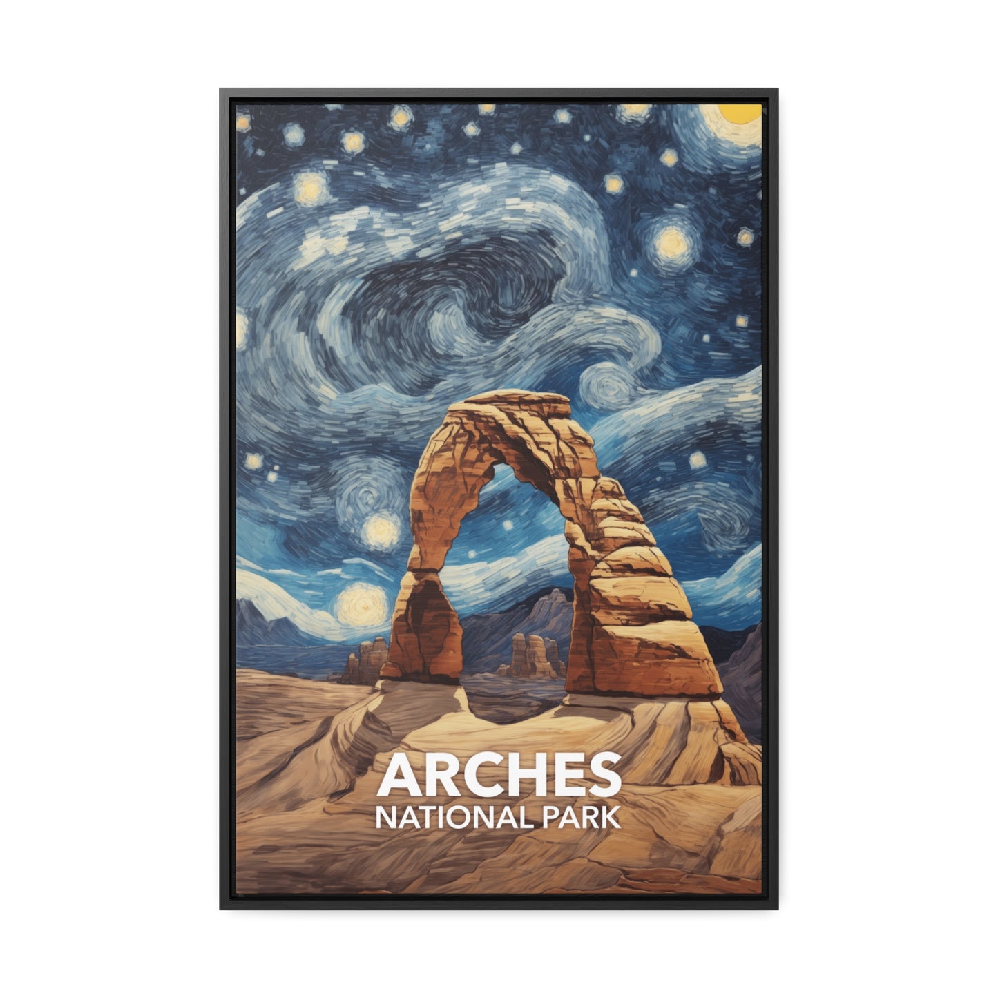 Arches National Park Framed Canvas - The Starry Night