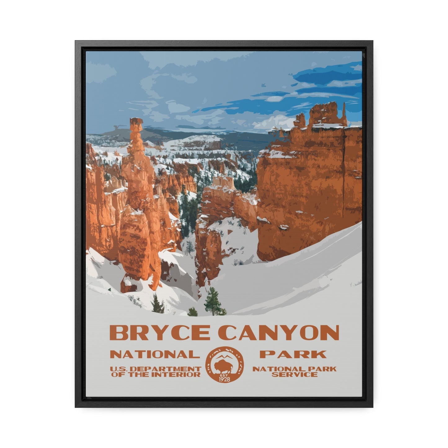 Bryce Canyon National Park Framed Canvas - WPA Poster