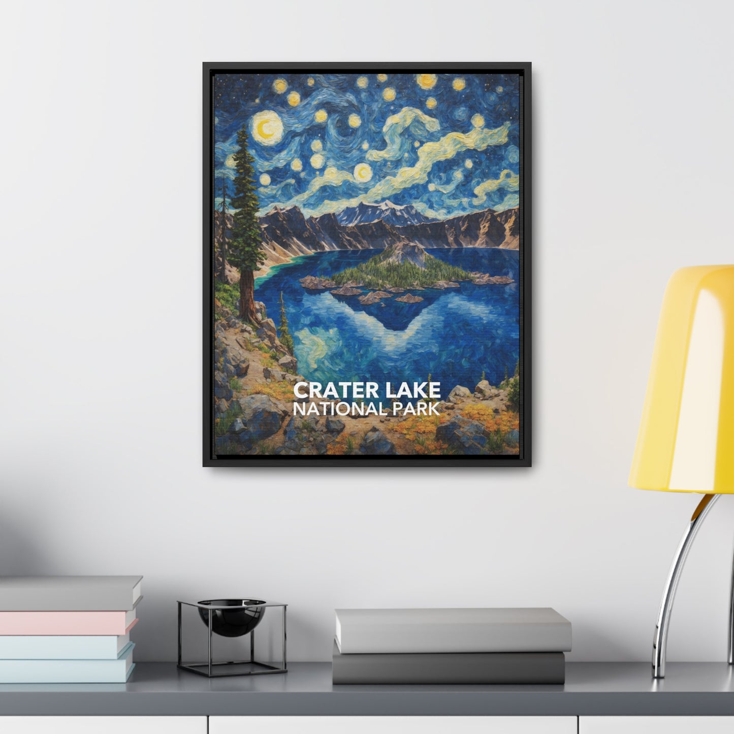 Crater Lake National Park Framed Canvas - The Starry Night