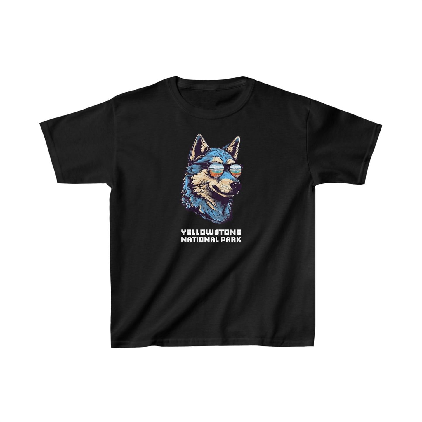Yellowstone National Park Child T-Shirt - Cool Wolf