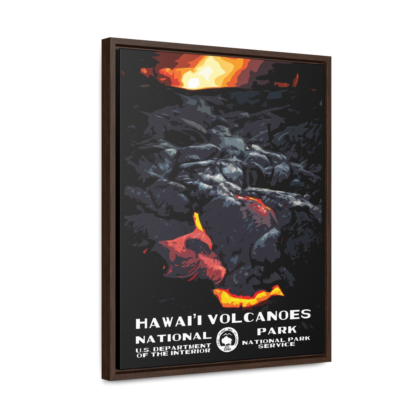 Hawaii Volcanoes National Park Framed Canvas - WPA Poster