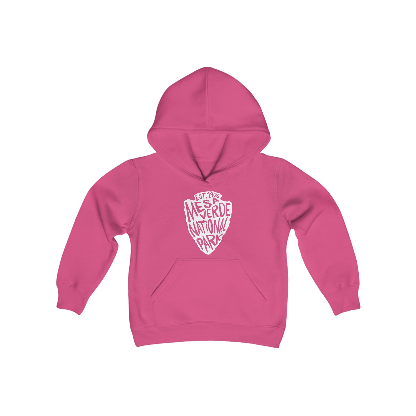 Mesa Verde National Park Kids Hoodie - Arrowhead Chunky Text