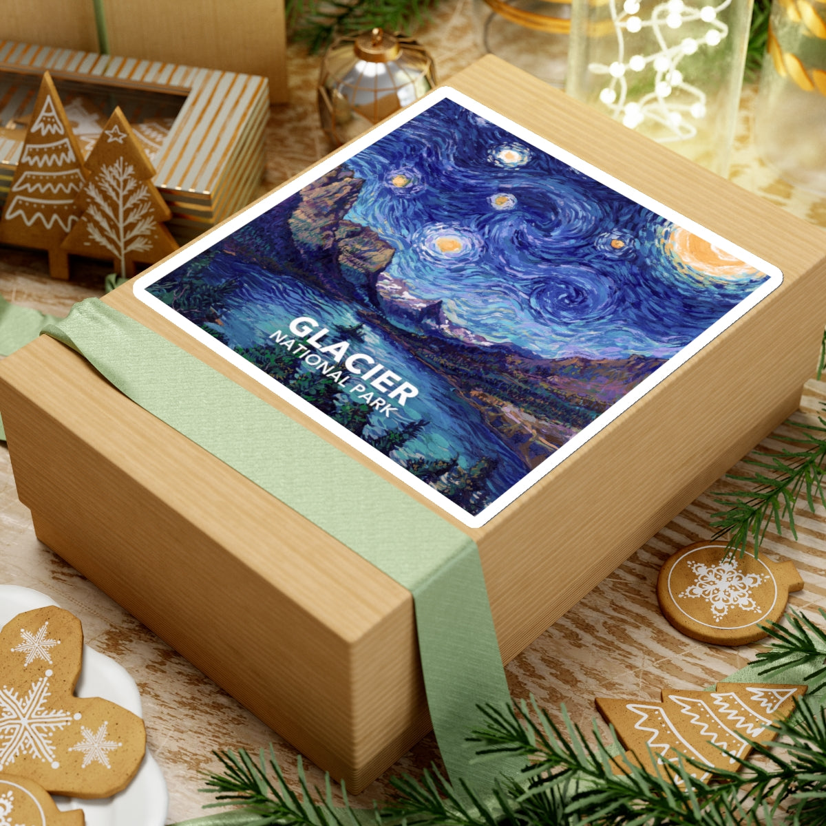 Glacier National Park Sticker - Starry Night