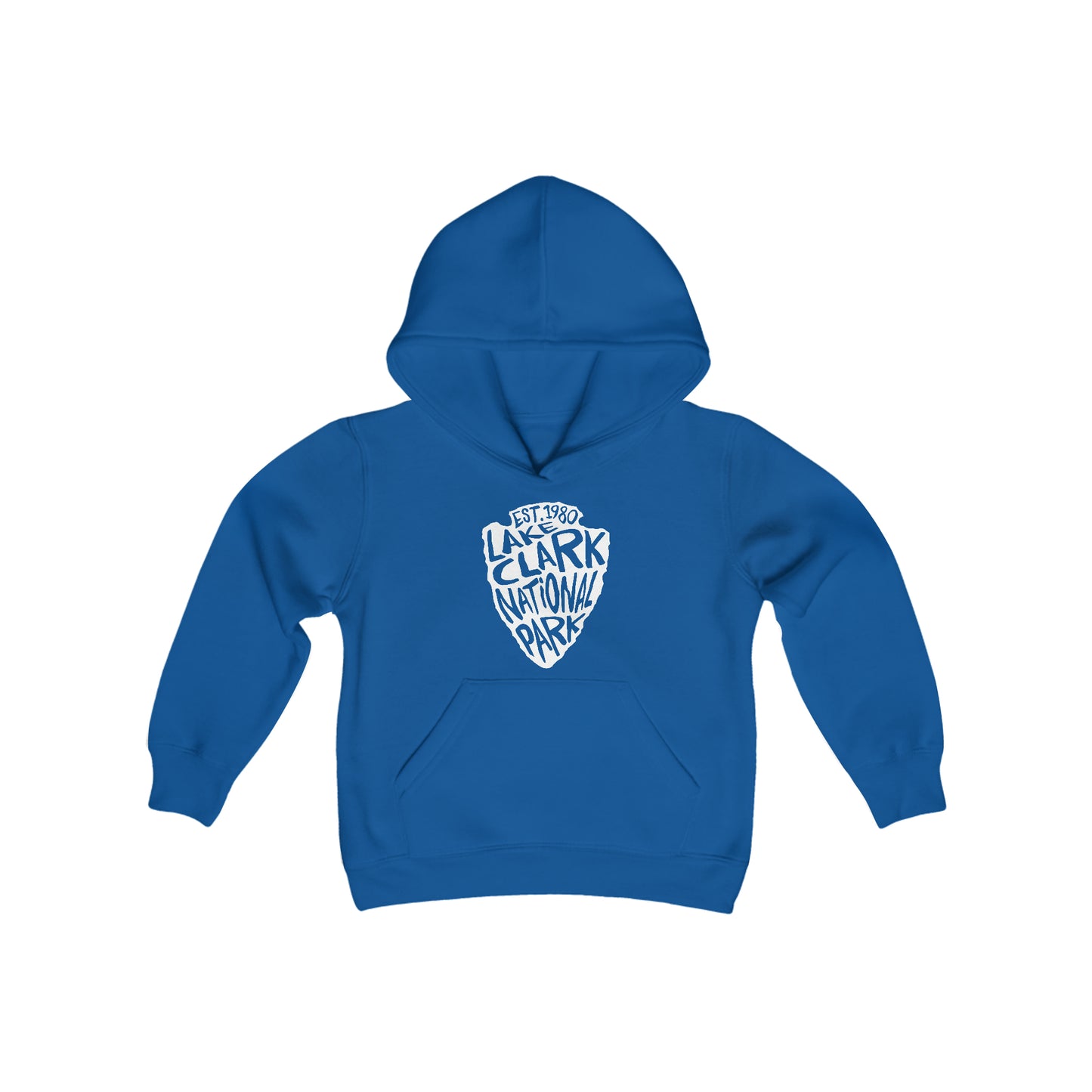 Lake Clark National Park Kids Hoodie - Arrowhead Chunky Text
