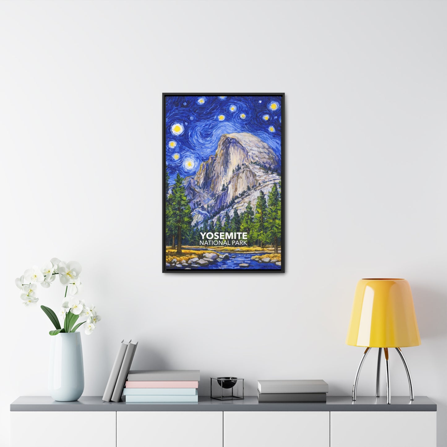 Yosemite National Park Framed Canvas - The Starry Night