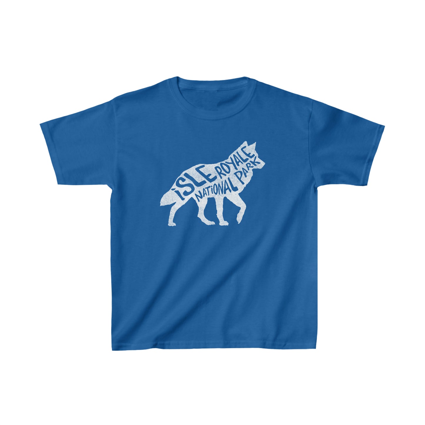 Isle Royale National Park Child T-Shirt - Wolf Chunky Text