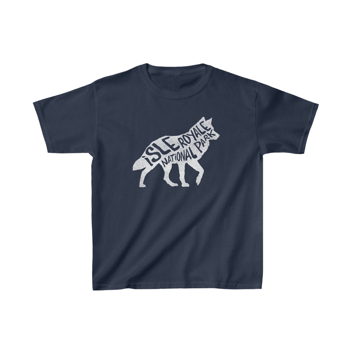 Isle Royale National Park Child T-Shirt - Wolf Chunky Text