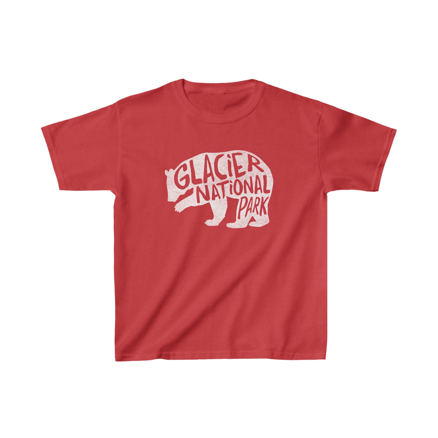 Glacier National Park Child T-Shirt - Grizzly Bear Chunky Text