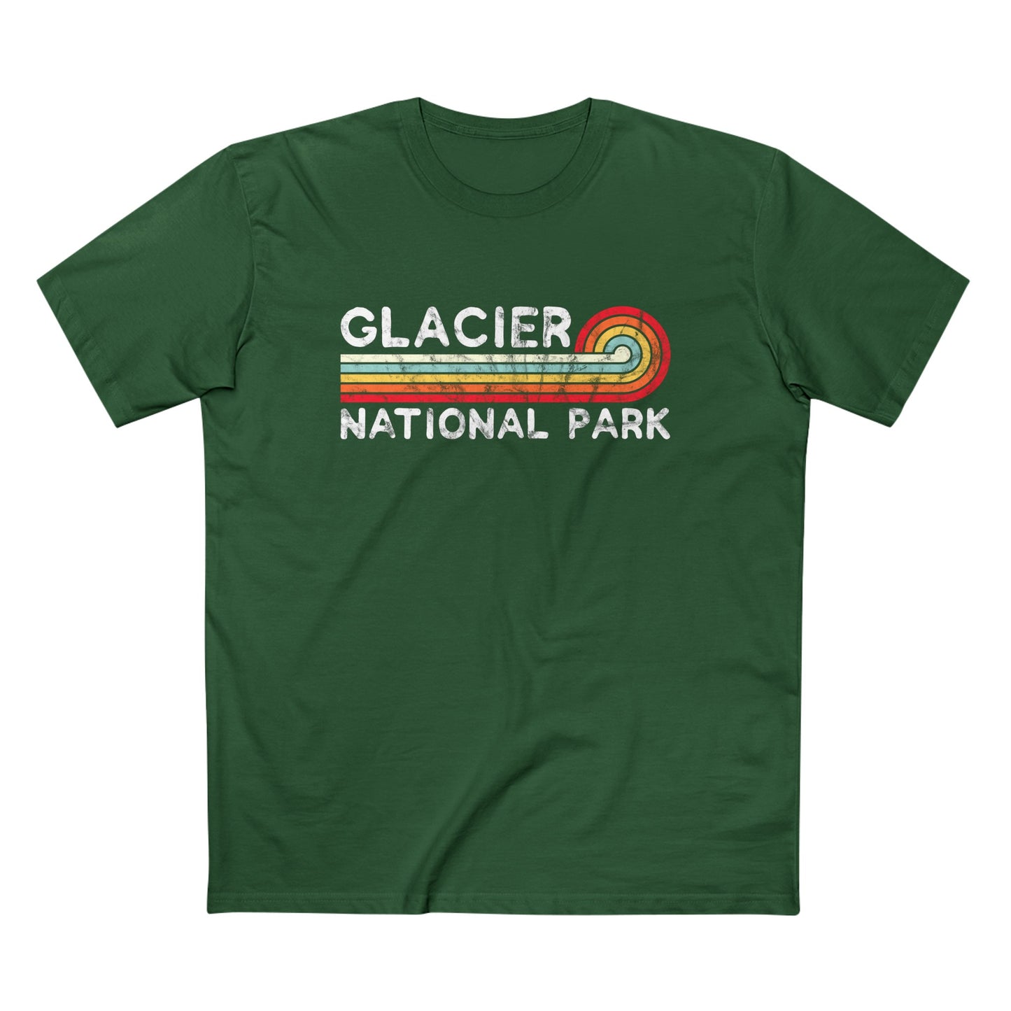 Glacier National Park T-Shirt - Vintage Stretched Sunrise