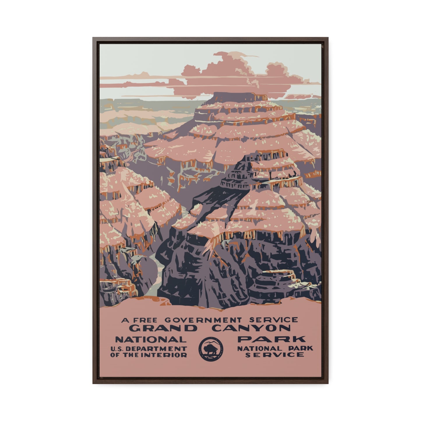 Grand Canyon National Park Framed Canvas - WPA Poster