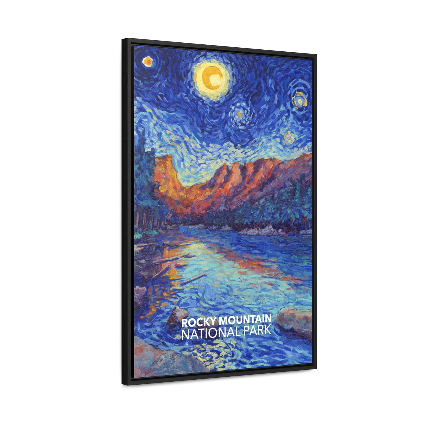 Rocky Mountain National Park Framed Canvas - The Starry Night