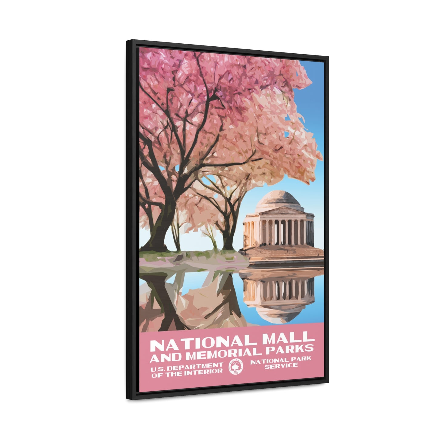 National Mall and Memorial Parks Framed Canvas - WPA Poster