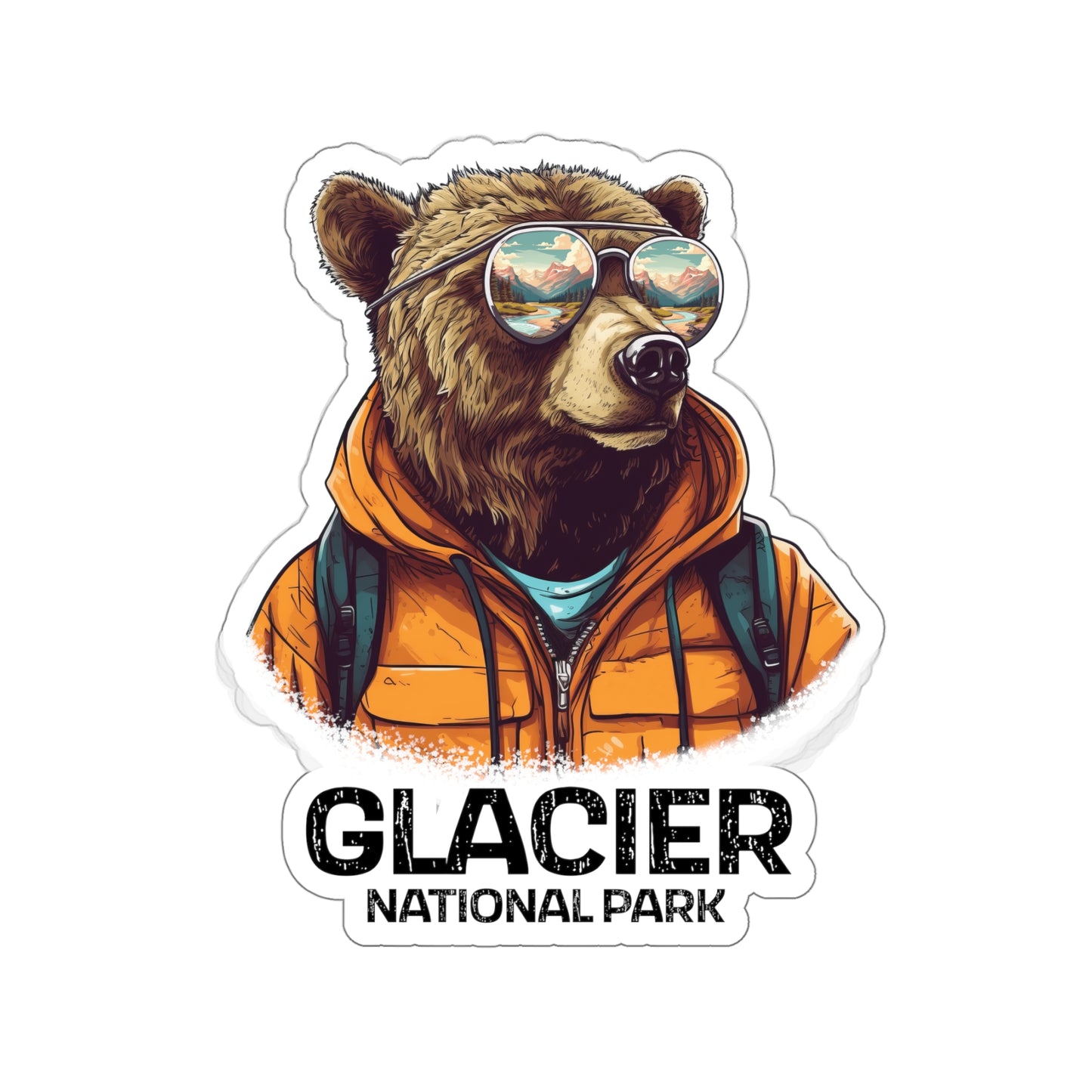 Glacier National Park Sticker - Grizzly Bear