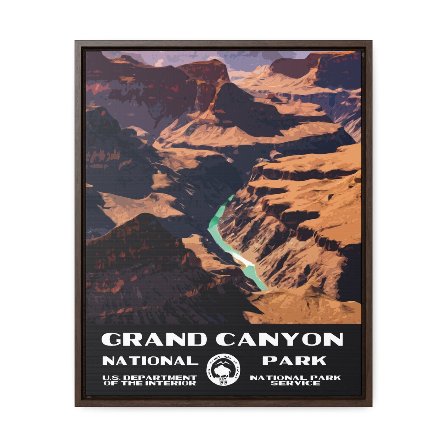Grand Canyon National Park Framed Canvas - WPA Poster