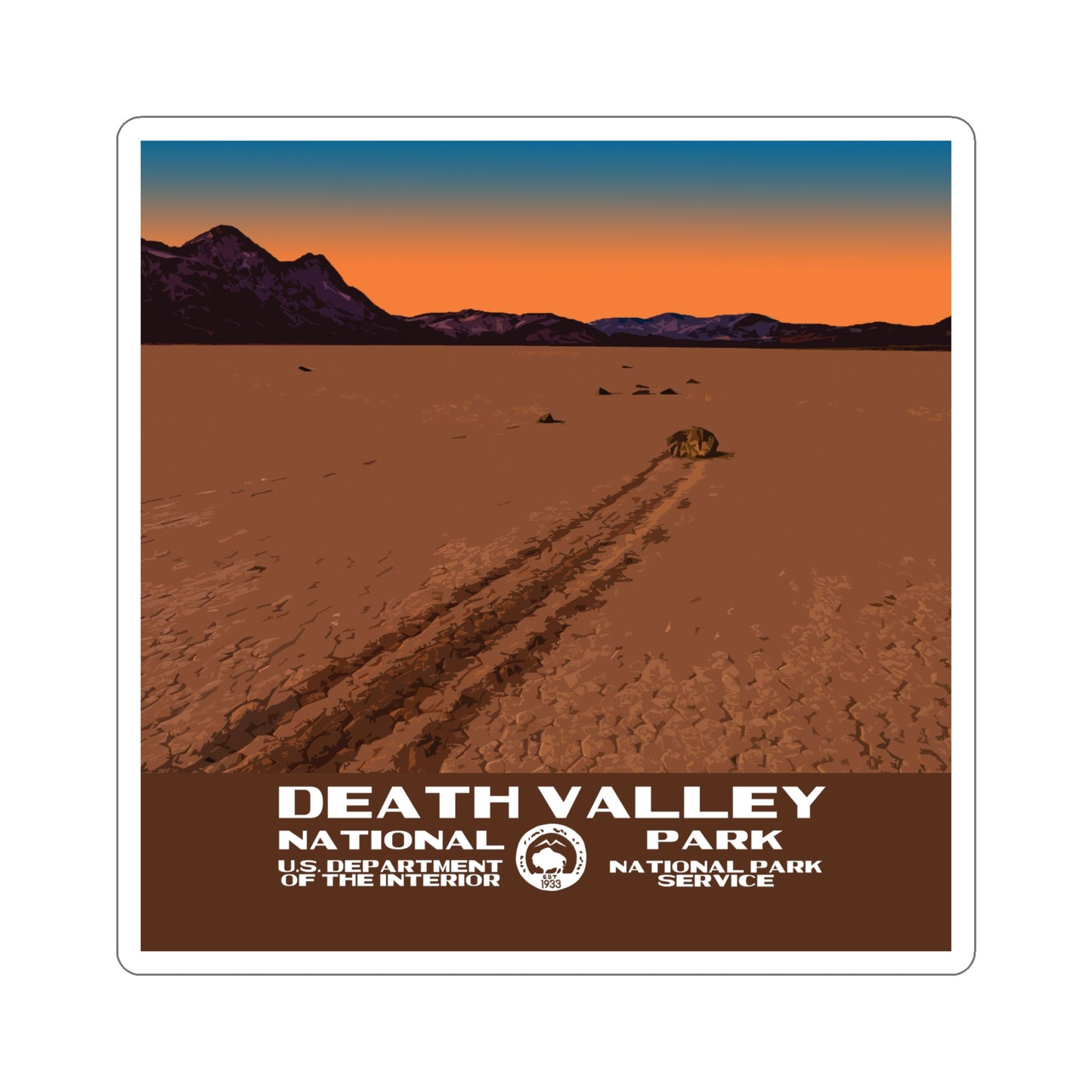 Death Valley National Park Sticker - Racetrack Playa