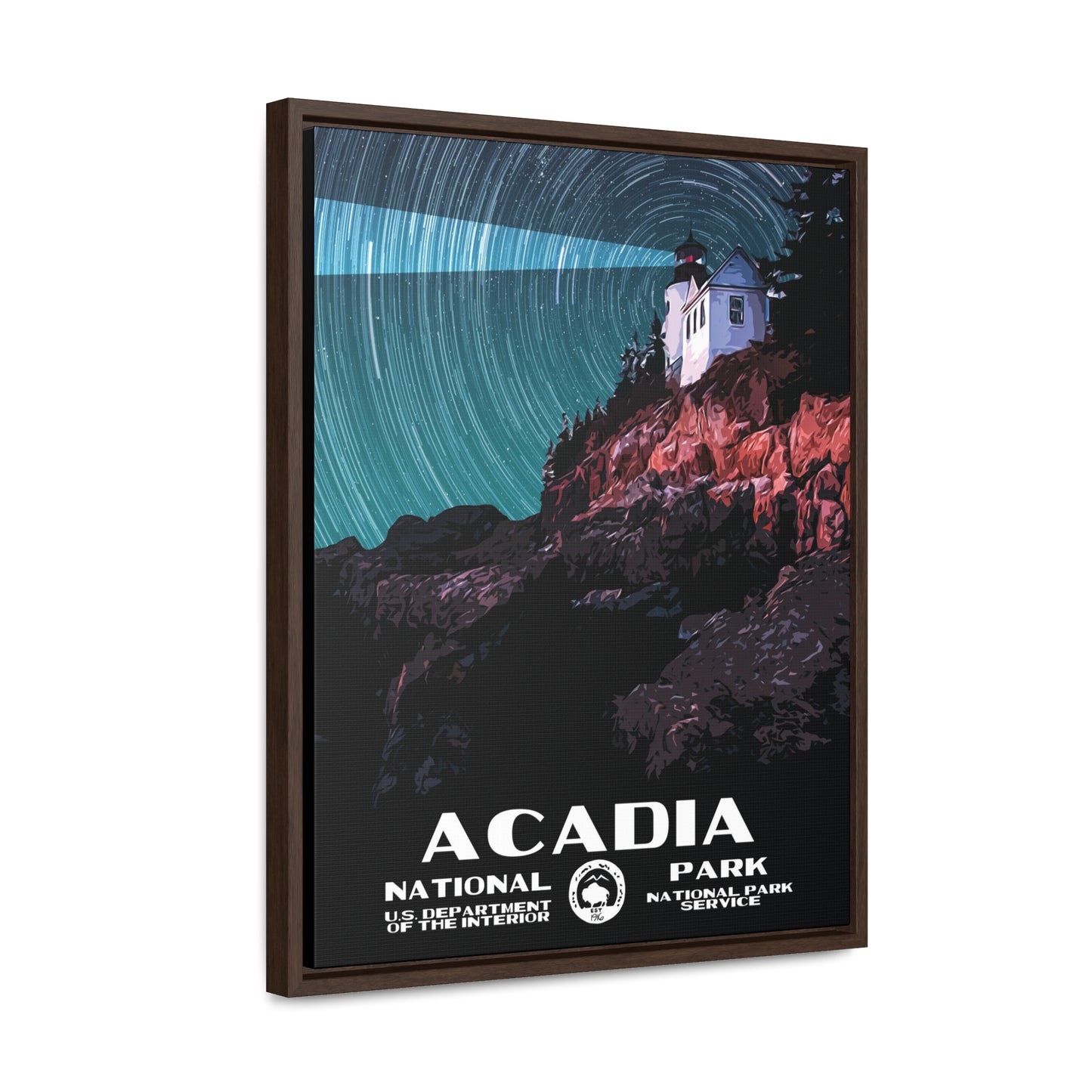 Acadia National Park Framed Canvas - WPA Poster