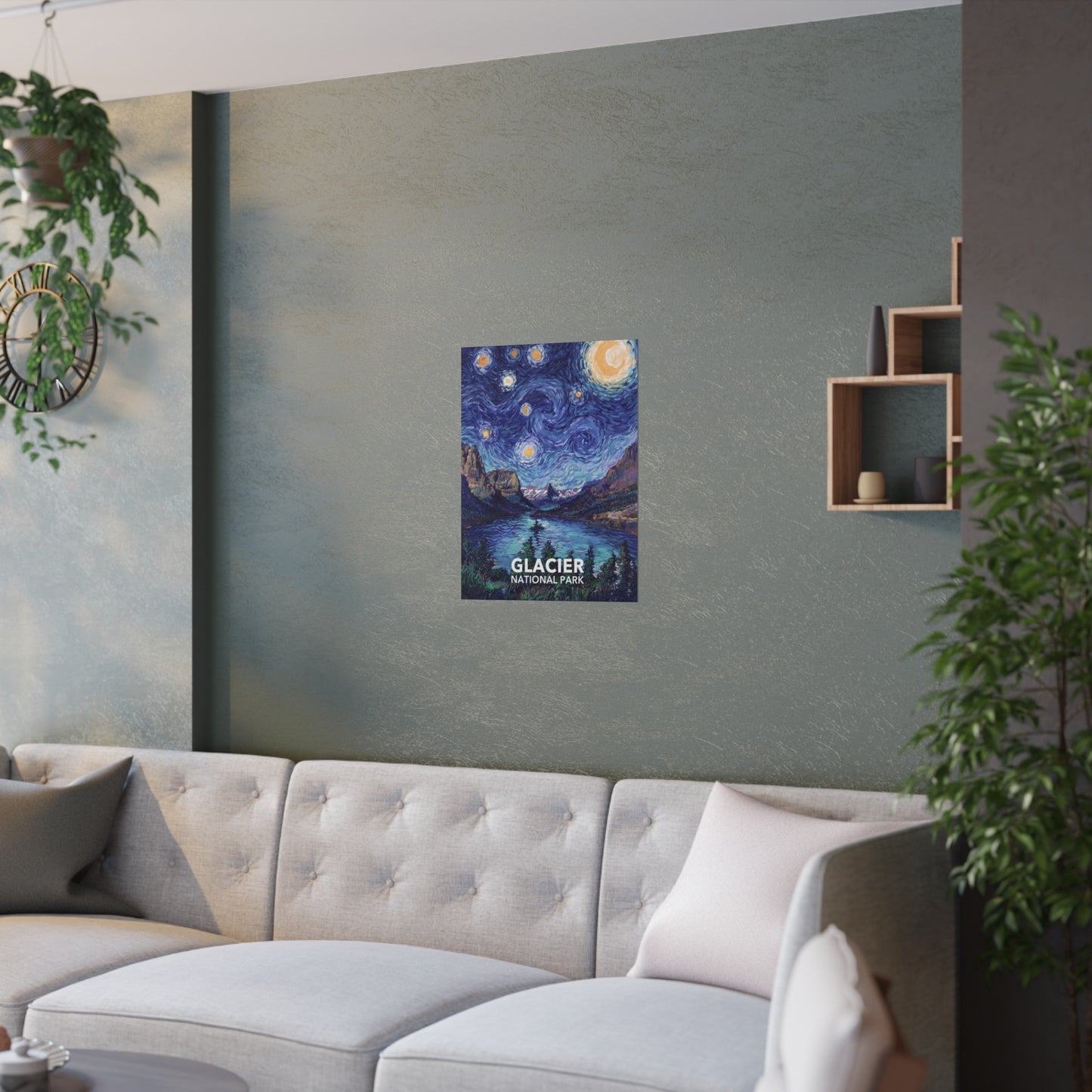 Glacier National Park Poster - Starry Night