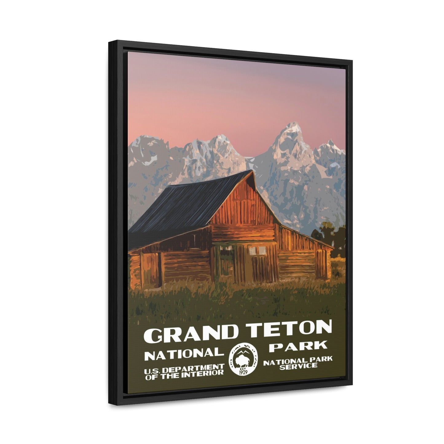 Grand Teton National Park Framed Canvas - WPA Poster Barn