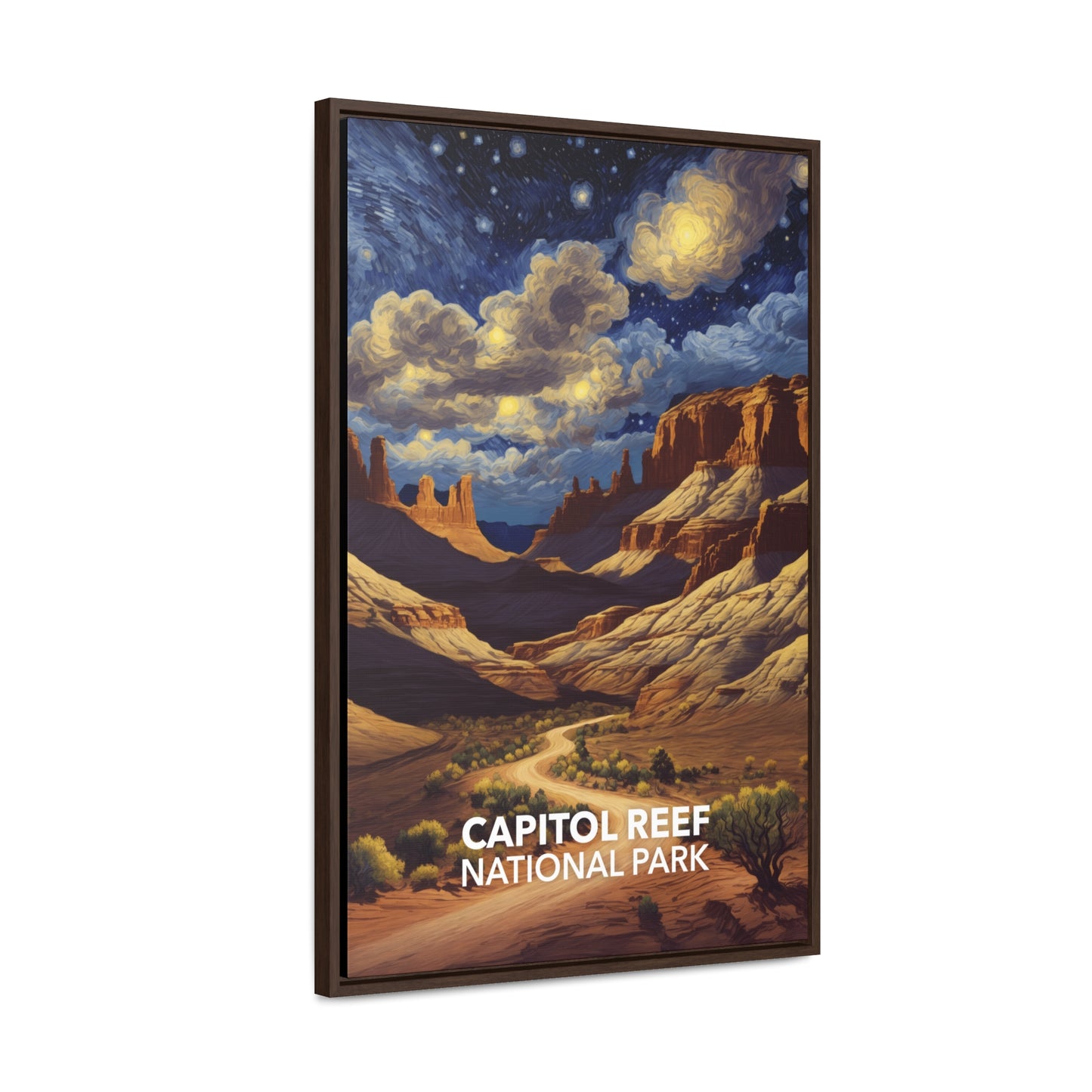 Capitol Reef National Park Framed Canvas - The Starry Night