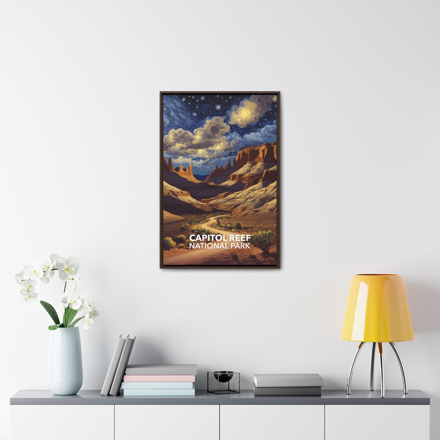 Capitol Reef National Park Framed Canvas - The Starry Night