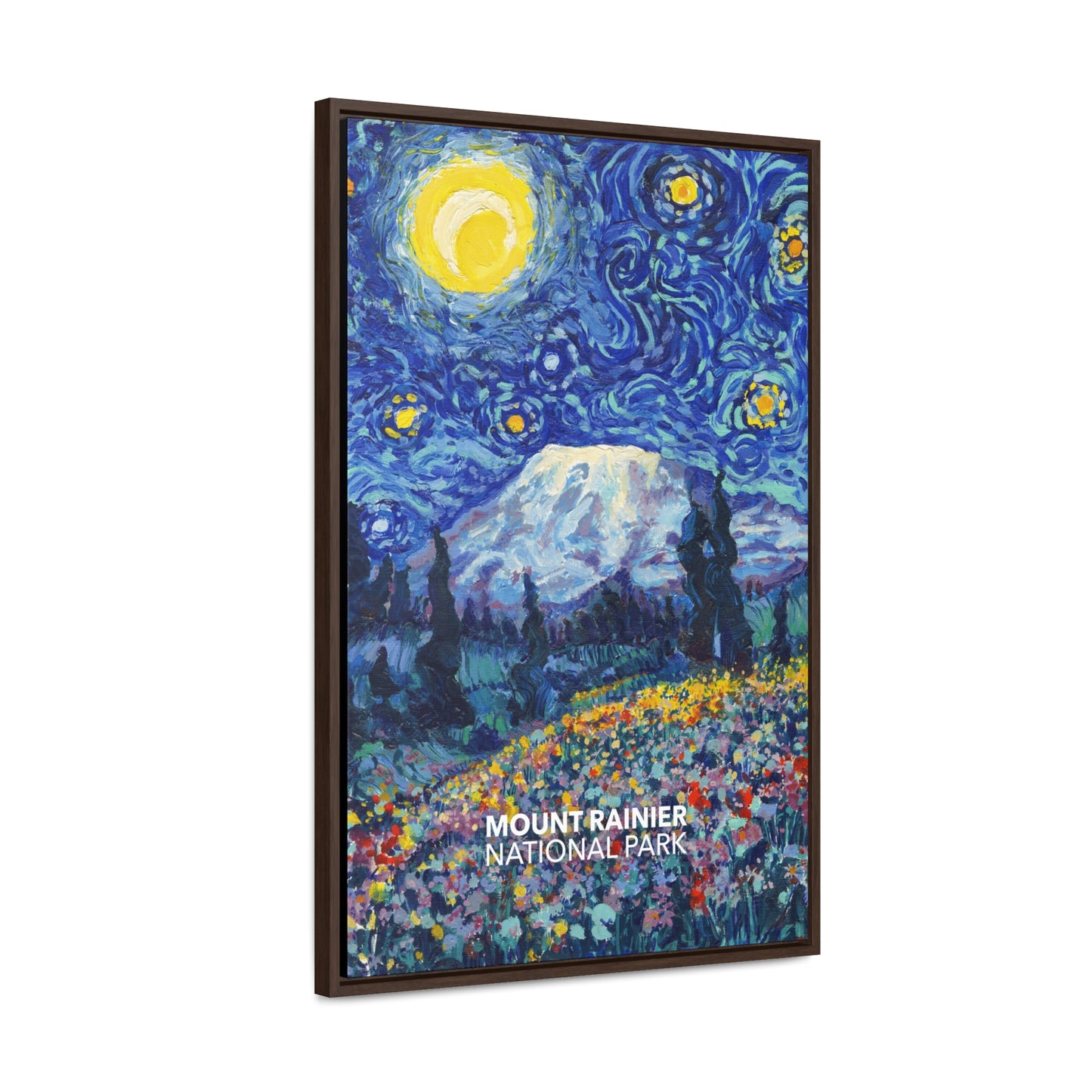 Mount Rainier National Park Framed Canvas - The Starry Night