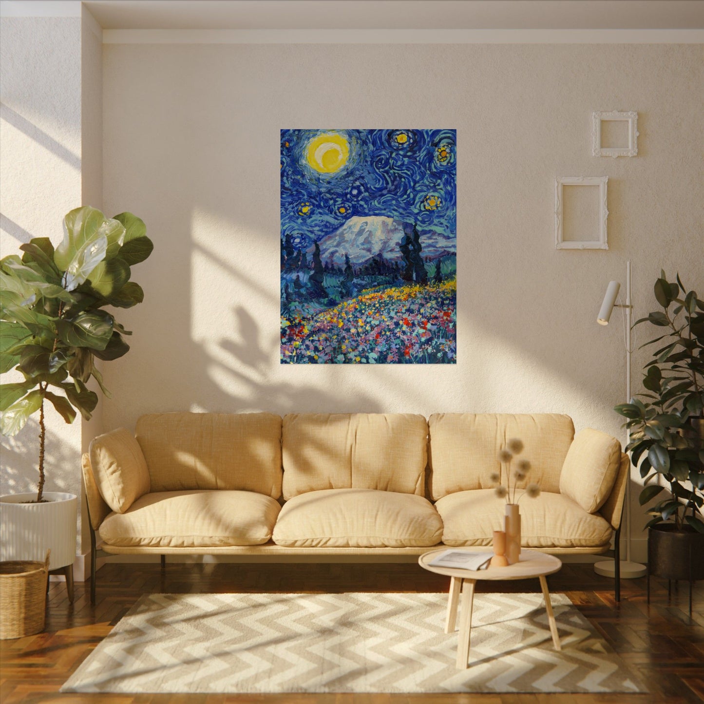 Mount Rainier National Park Starry Night Poster - Premium Textured Paper