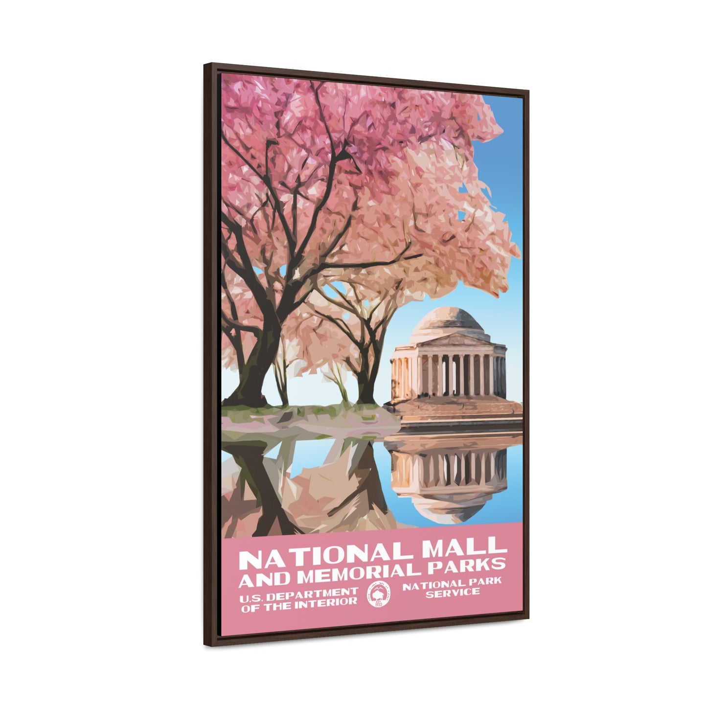 National Mall and Memorial Parks Framed Canvas - WPA Poster