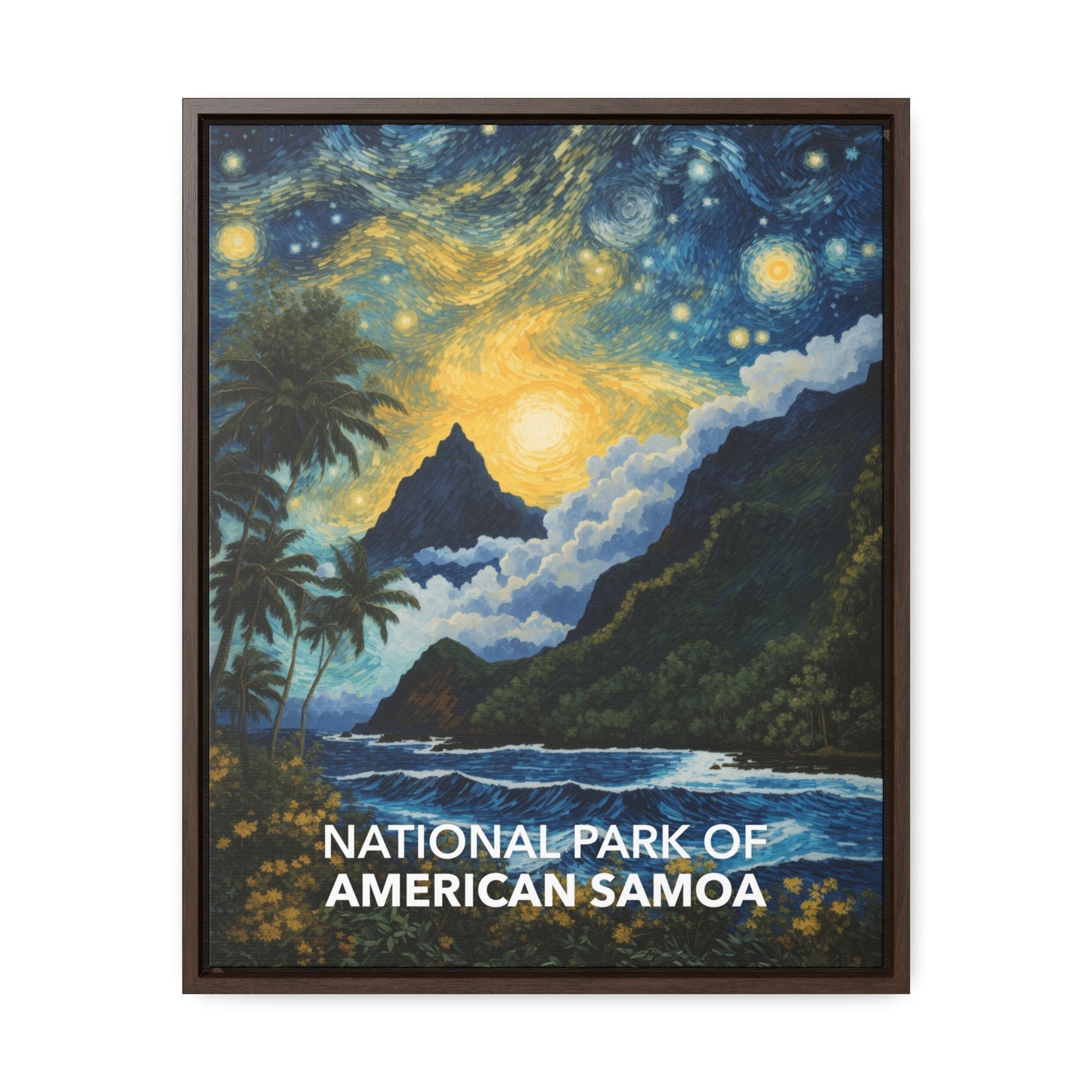 National Park of American Samoa Framed Canvas - The Starry Night